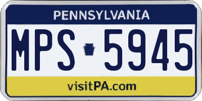 PA license plate MPS5945