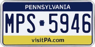 PA license plate MPS5946