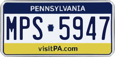 PA license plate MPS5947