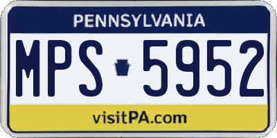 PA license plate MPS5952