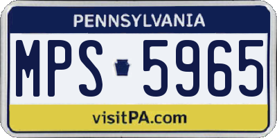 PA license plate MPS5965