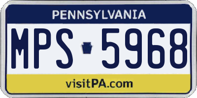 PA license plate MPS5968
