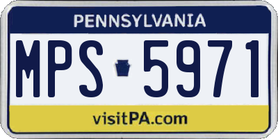 PA license plate MPS5971
