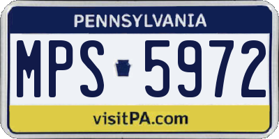 PA license plate MPS5972
