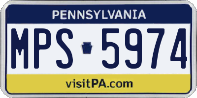 PA license plate MPS5974