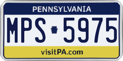 PA license plate MPS5975