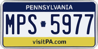 PA license plate MPS5977