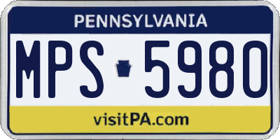 PA license plate MPS5980