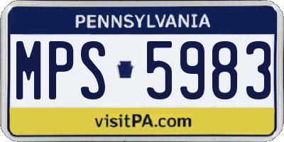 PA license plate MPS5983