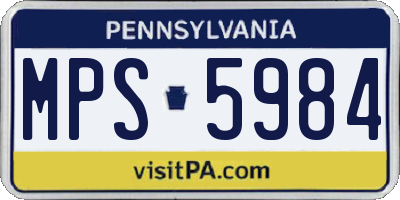 PA license plate MPS5984