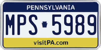 PA license plate MPS5989