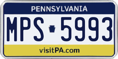 PA license plate MPS5993