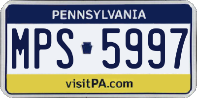 PA license plate MPS5997