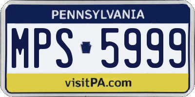 PA license plate MPS5999