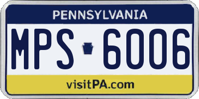 PA license plate MPS6006