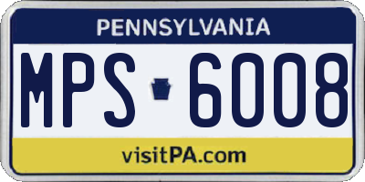 PA license plate MPS6008