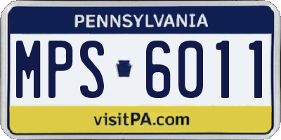 PA license plate MPS6011