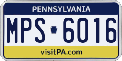 PA license plate MPS6016