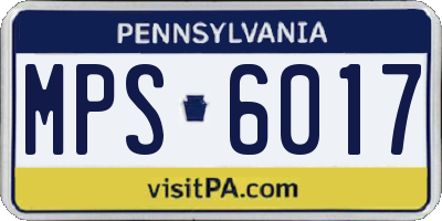 PA license plate MPS6017