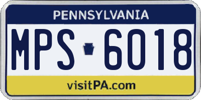 PA license plate MPS6018