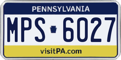 PA license plate MPS6027
