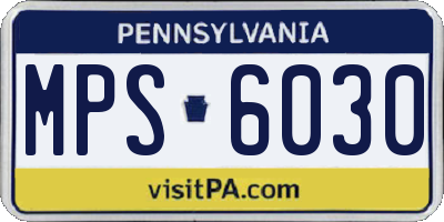PA license plate MPS6030