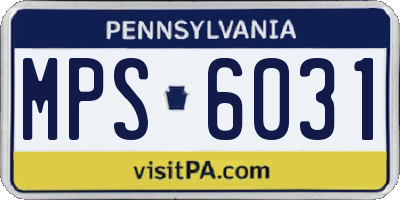PA license plate MPS6031