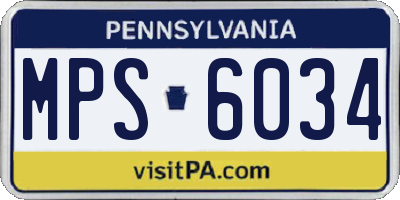PA license plate MPS6034