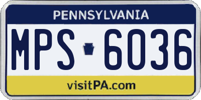 PA license plate MPS6036