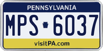 PA license plate MPS6037
