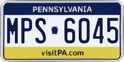 PA license plate MPS6045