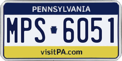 PA license plate MPS6051