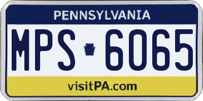 PA license plate MPS6065