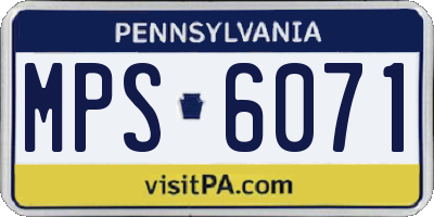 PA license plate MPS6071