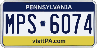 PA license plate MPS6074