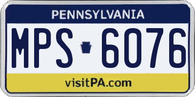 PA license plate MPS6076