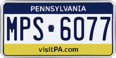 PA license plate MPS6077