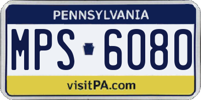PA license plate MPS6080