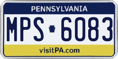PA license plate MPS6083