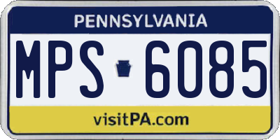 PA license plate MPS6085