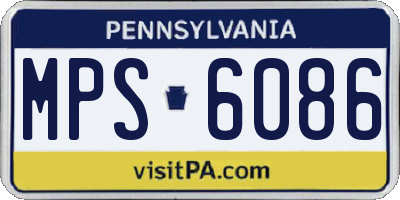 PA license plate MPS6086
