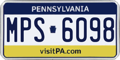 PA license plate MPS6098