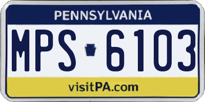 PA license plate MPS6103