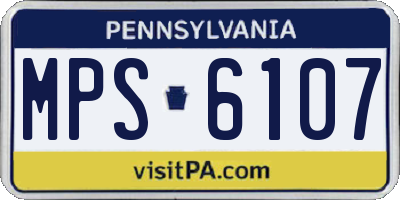 PA license plate MPS6107