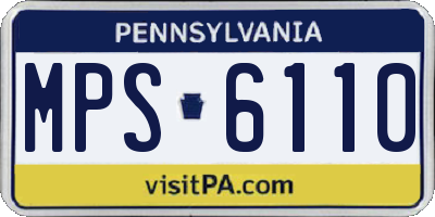 PA license plate MPS6110