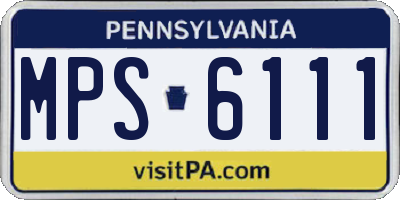 PA license plate MPS6111
