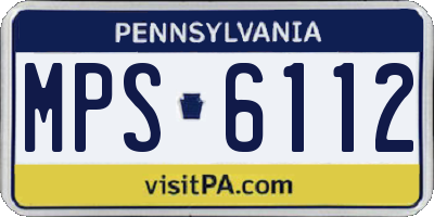 PA license plate MPS6112