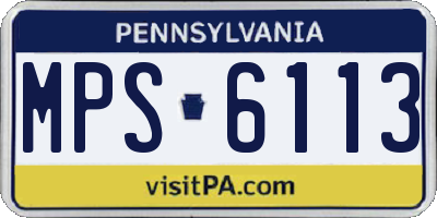 PA license plate MPS6113