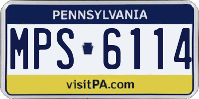 PA license plate MPS6114