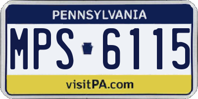 PA license plate MPS6115